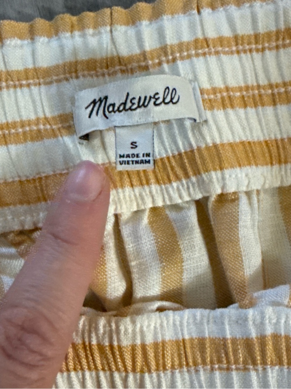 Madewell Yellow and White Striped Midi Skirt - Picture 3 of 5